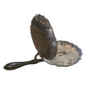 CHIPPENDALE Silent Butler CRUMB Catcher Vintage Silver Plate Wood Handle